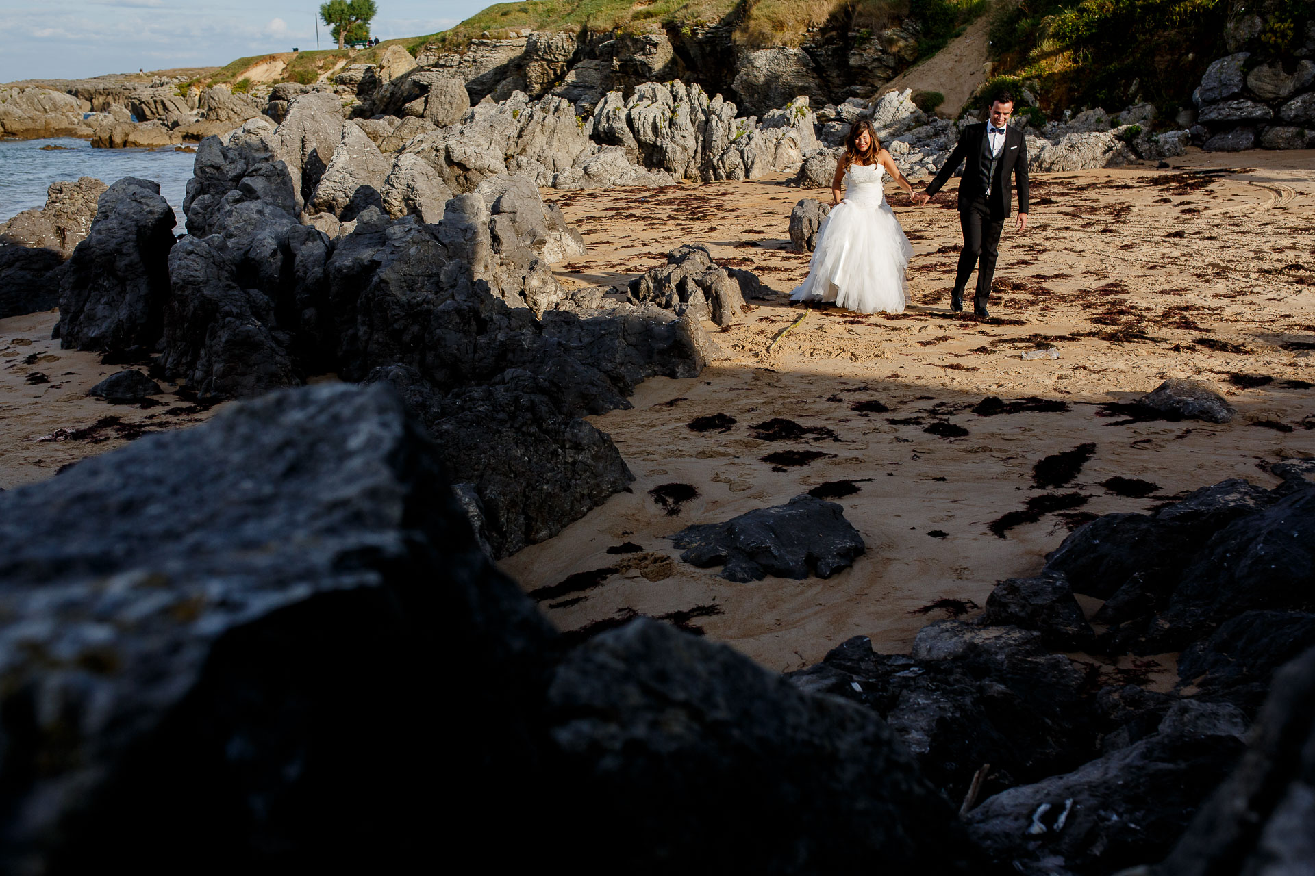 postboda en la playa