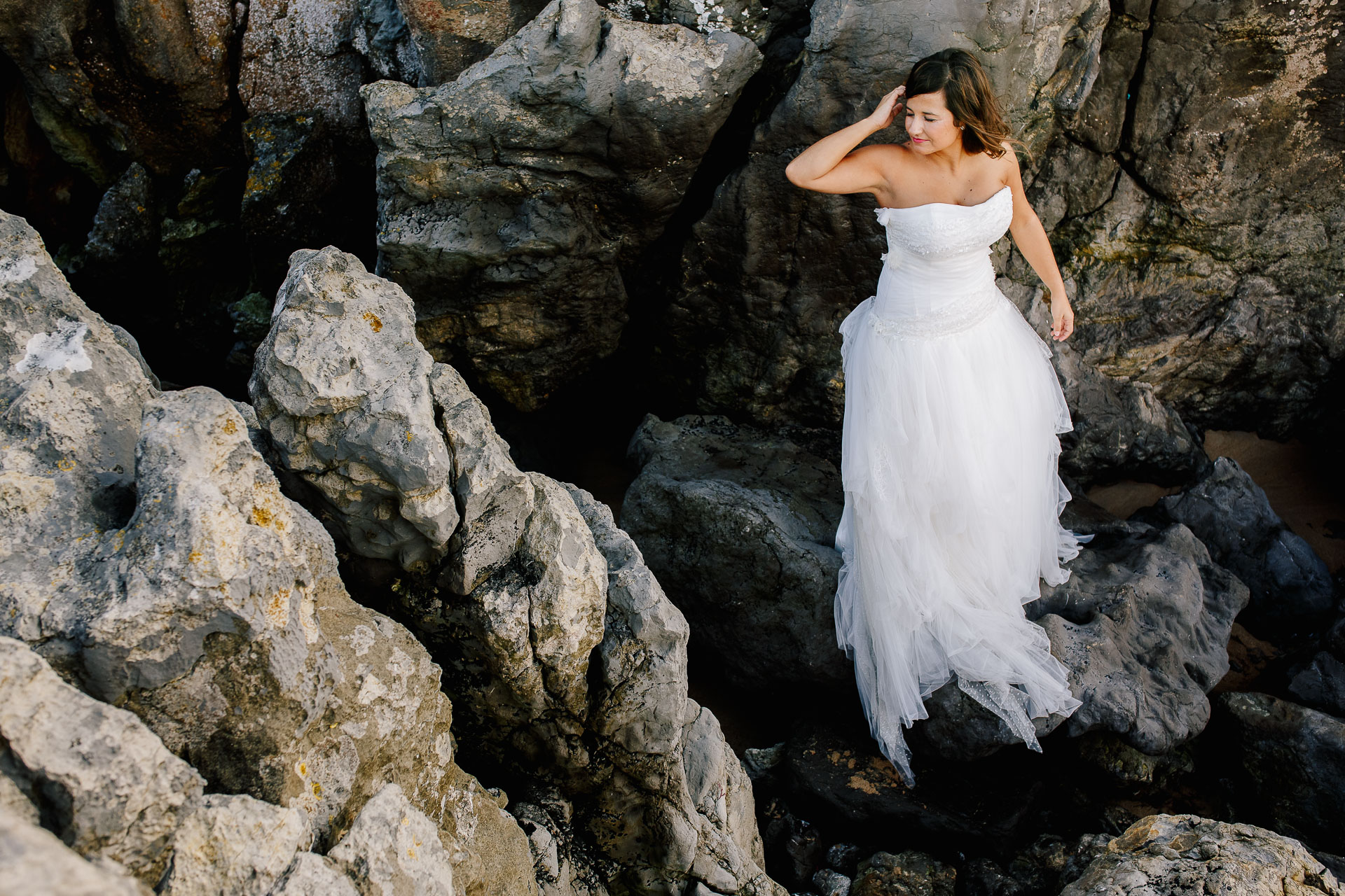 postboda en acantilados