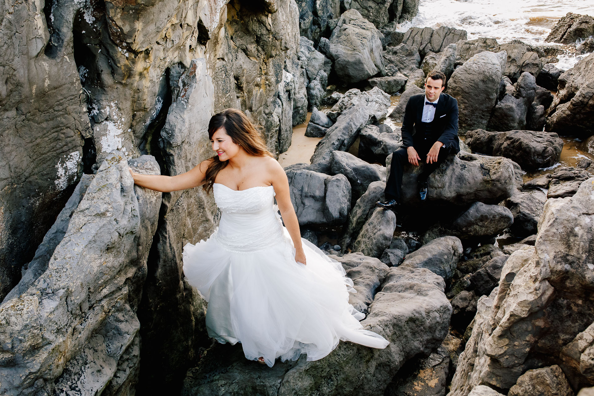 postboda en la playa