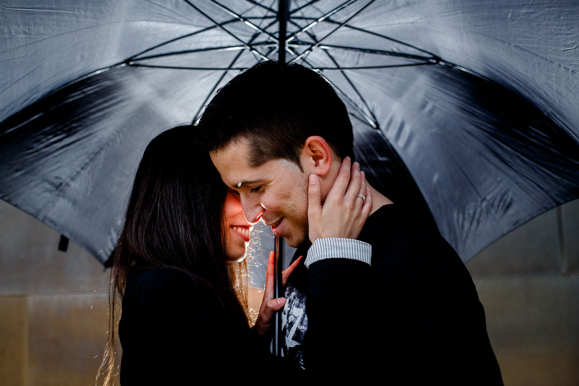 preboda con lluvia en Bilbao