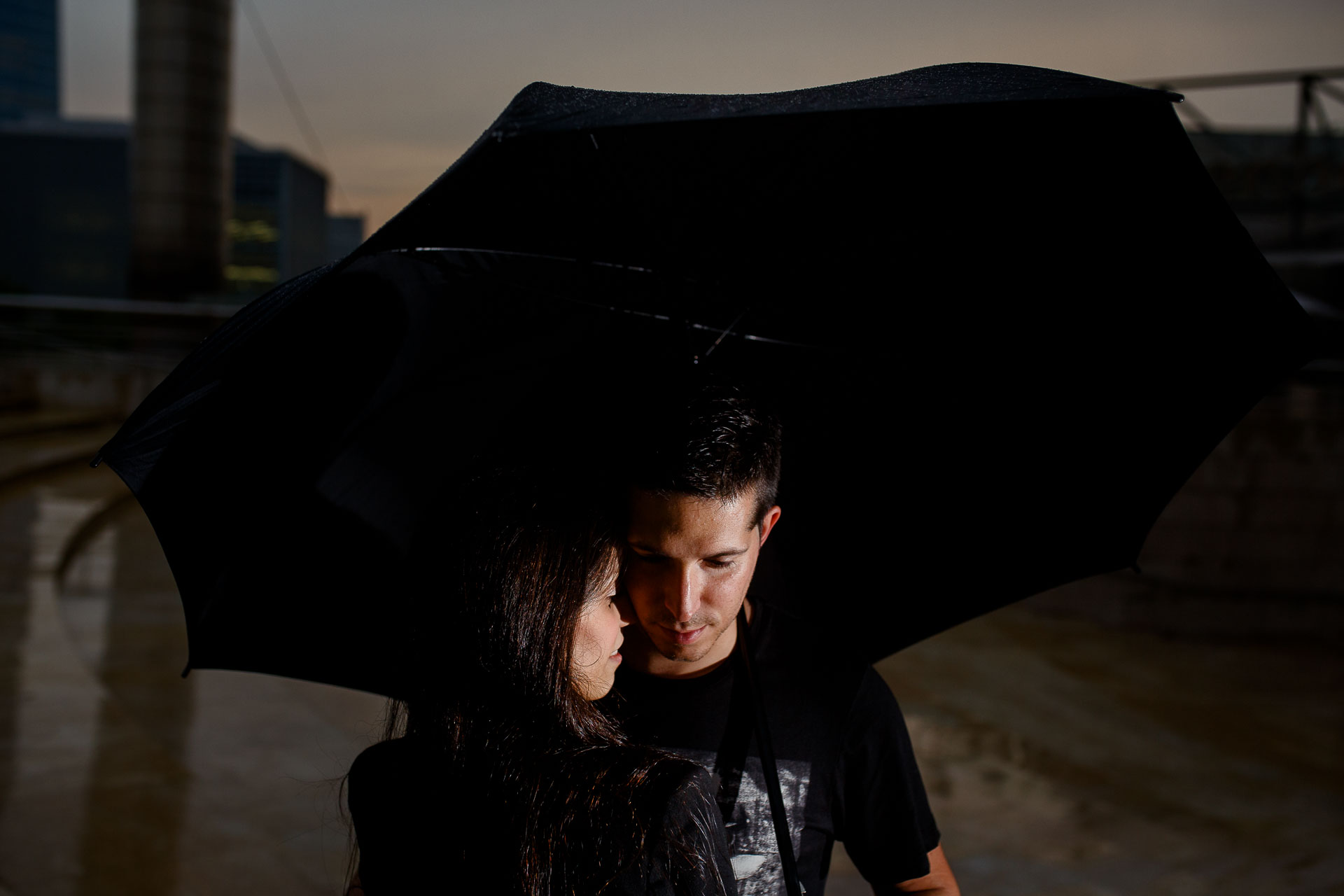 preboda con lluvia en Bilbao